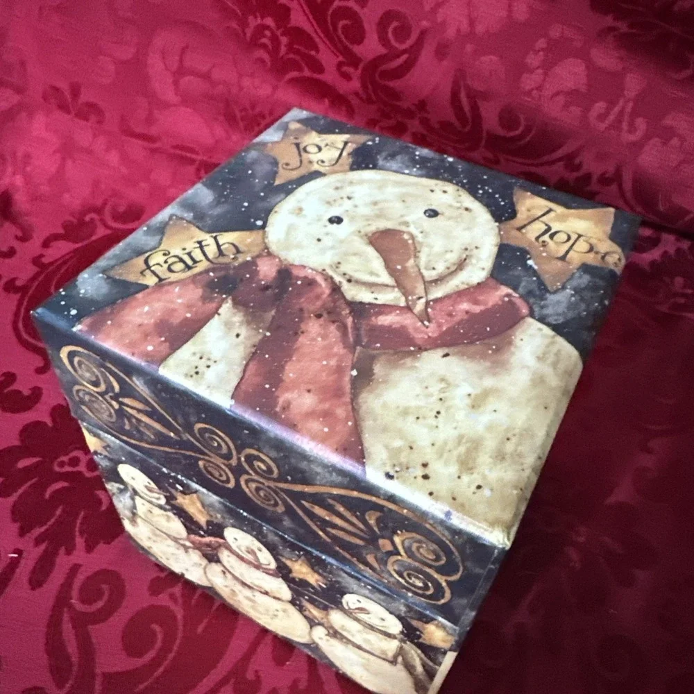 BOB'S BOXES~  Snowman  Set of 4 Nesting Boxes all with Lids~ Decorative~ Storage